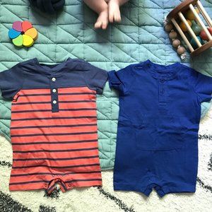 NWT Set of Primary slub henley shorties 6-12 M